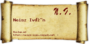 Neisz Iván névjegykártya